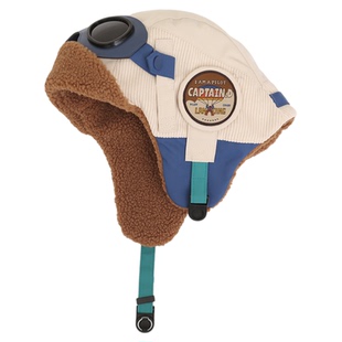 云朵工厂恐龙飞行员拼接眼镜护耳帽秋冬保暖雷锋帽子可拆卸护目镜