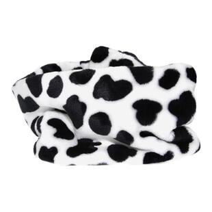 Amotional\奶牛围脖围巾珊瑚绒短款可爱纽扣简洁围脖冬季保暖百搭