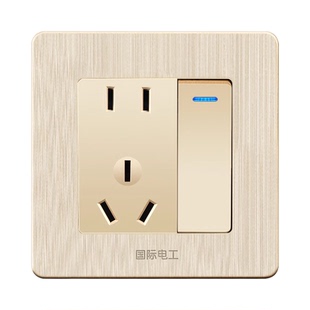 国际电工开关插座86型墙壁暗装一开五孔插座多控家用usb插座面板