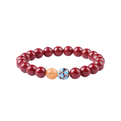 天然原矿朱砂手串净心静心莲花