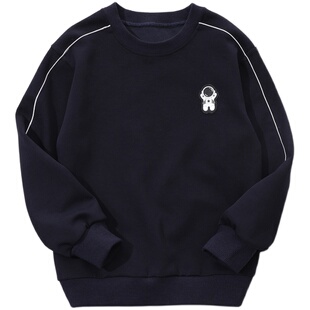 儿童男童卫衣大童春秋加绒上衣2025新款男孩打底衫衣服春装薄绒潮