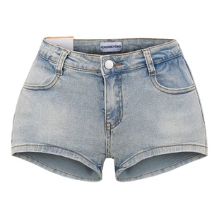 自带丰胯垫~性感辣妹热裤夏季低腰提臀百搭显瘦水洗做旧牛仔短裤