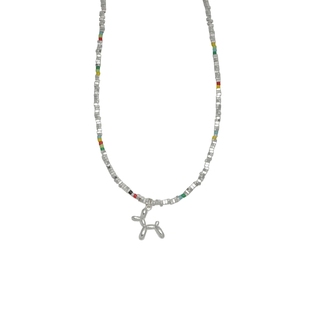 迷度波光粼粼项链气球狗毛衣链可爱choker彩色锁骨链甜美卫衣配饰