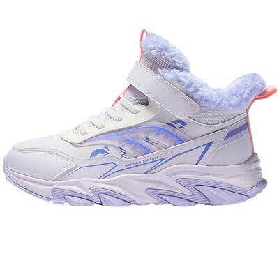 361童鞋女童长绒棉鞋冬季儿童加绒大棉户外运动鞋加厚保暖女孩鞋