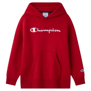 【加绒】Champion冠军男女童红色本命年学院风连帽卫衣冬季新款