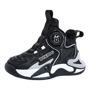 巴布豆冬季男童运动鞋儿童篮球鞋二棉加绒保暖防水中大童男孩鞋子