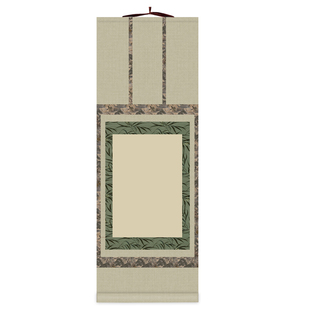 韵江南新中式微喷宣纸挂轴宋锦空白卷轴文创书法禅意半生熟毛笔字国画盖章创作竖画卷挂画四开对开可定制批发