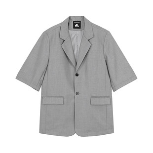 MRCYC夏季短袖西装外套男韩系潮流痞帅衣服炸街ins宽松休闲小西服