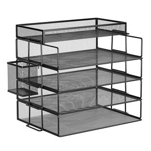 A3A4金属桌面文件架书立办公室文件收纳盒多层铁质文件框资料收纳文件夹置物架书架办公文具用品大全档案架子