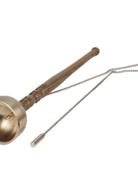 台湾引磬法器庆绿檀直柄长柄引罄