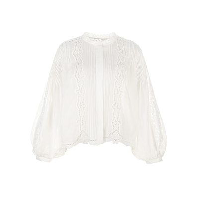 wanatry100%苎麻泡泡袖开襟衬衫