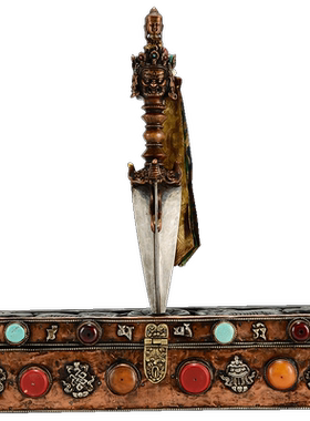 藏村上铜下铁尼泊尔手工吉祥雕花