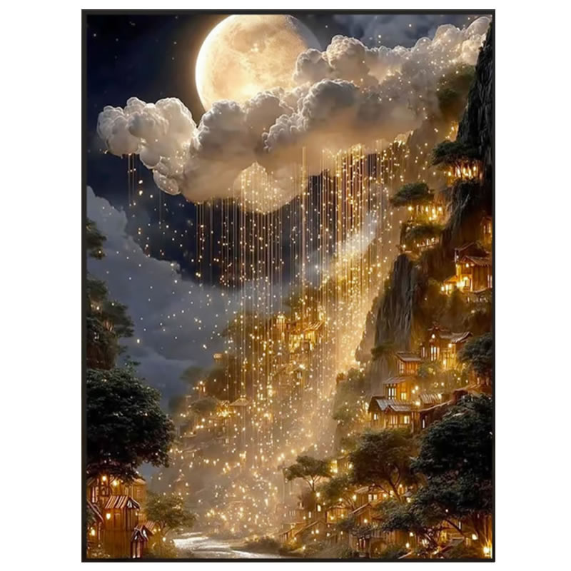 5d满钻方钻钻石画2026新款高级感雨中云朵星空粘砖贴钻十字绣卧室