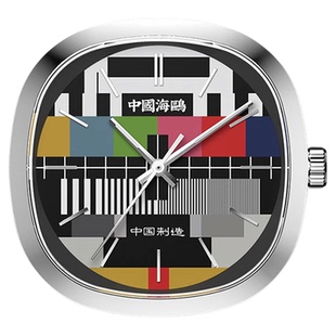 正品海鸥表经典星期二电视机石英时钟桌面迷你摆台式座钟D1051