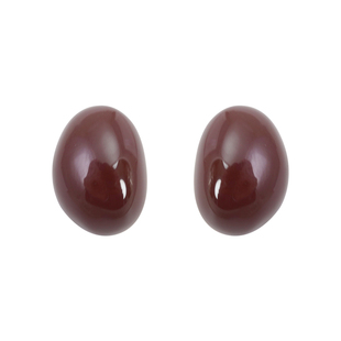 椭圆安可拉红耳钉2026新款爆款珐琅耳环轻奢高级感欧美复古风耳饰