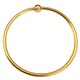 镀黄金色手环简约光面圆珠螺纹串珠手镯可旋转DIY手镯活口送闺蜜