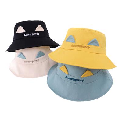 儿童渔夫帽春秋女童小孩大帽檐