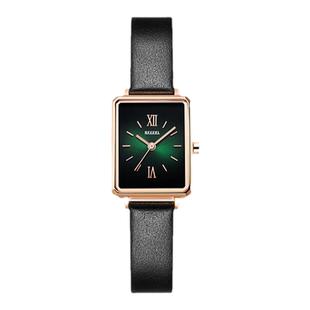 宾爵女表小烟熏轻奢小方表石英表高级气质腕表小众精致知性小绿表