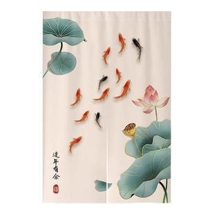 中式荷花门帘布帘卧室厕所门对门化解挂帘大门厨房卫生间隔断半帘