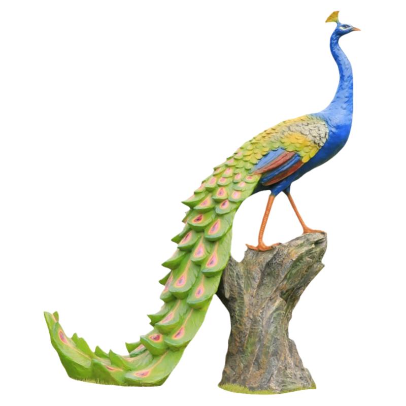 仿真孔雀雕塑摆件玻璃钢动物小品