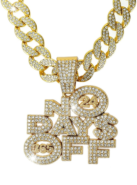 全年无休满钻嘻哈街头古巴项链男