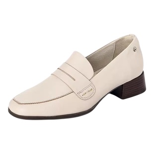 皇冠老店Pikolinos派高雁牛皮中口圆头方跟套脚乐福鞋PL221403