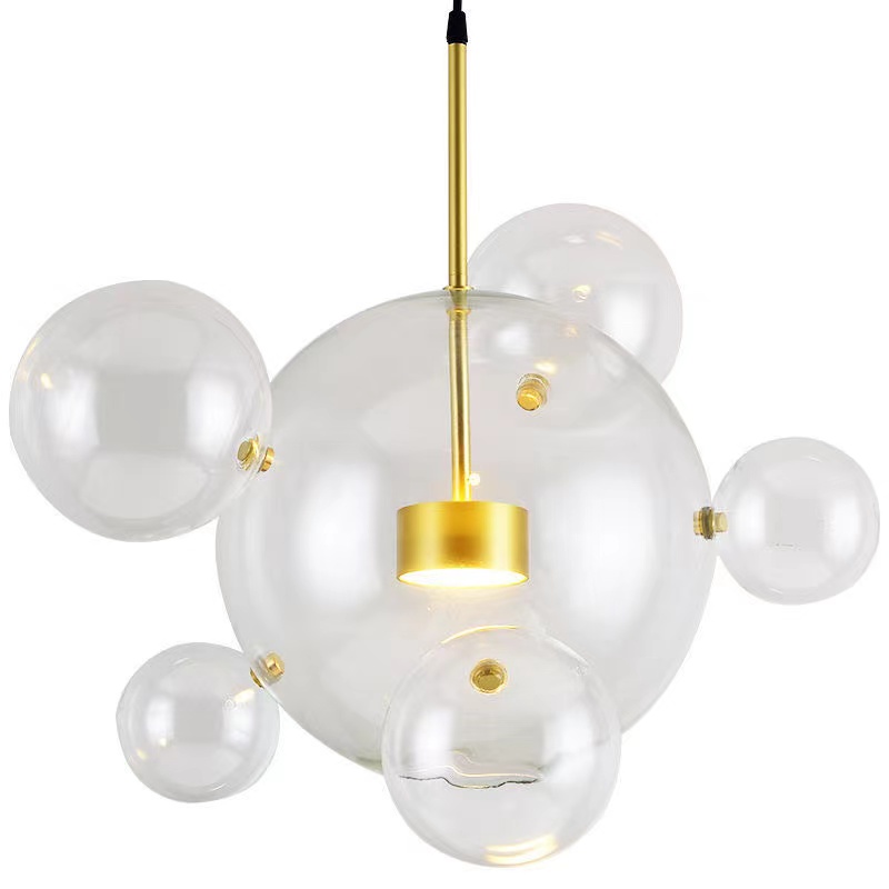 北欧后现代创意吊灯设计师魔豆玻璃球吧台餐厅灯简约客厅装饰泡泡
