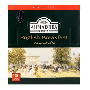 AHMAD TEA亚曼英式早餐伯爵英国1号红茶绿茶100片袋泡茶包餐饮装