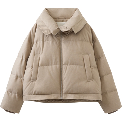 播大翻领短款龟背羽绒服女冬季宽松保暖面包服DDS4RD5246