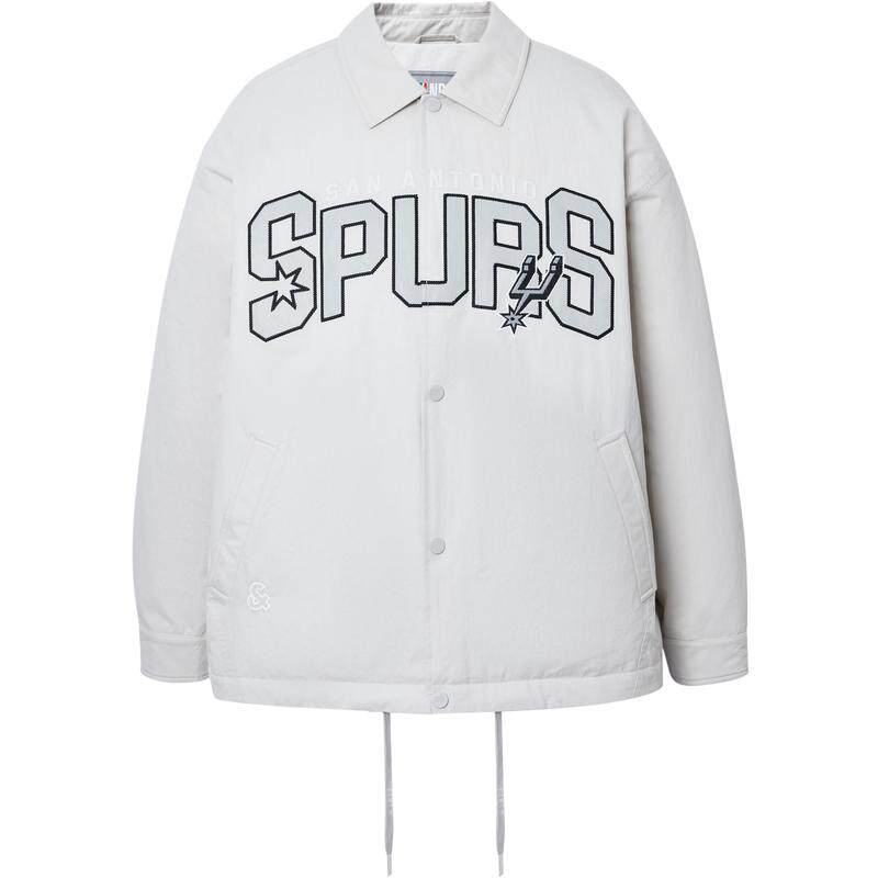 【NBA马刺队】杰克琼斯冬季男装新款羽绒服刺绣翻领外套226423001