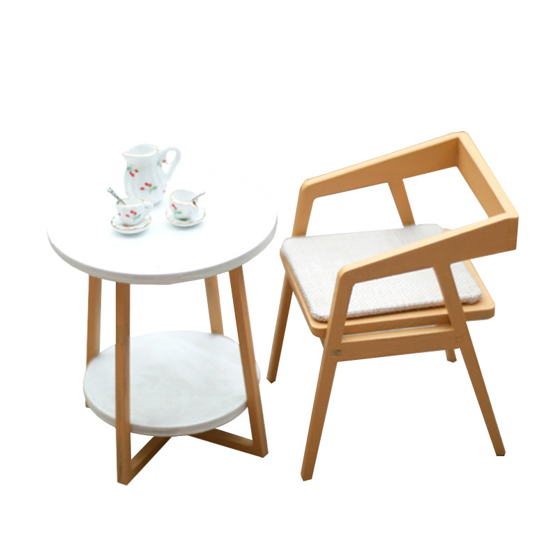 6分BJD小布blythe/怪高可儿azone娃屋家具DIY北欧茶几椅子材料包