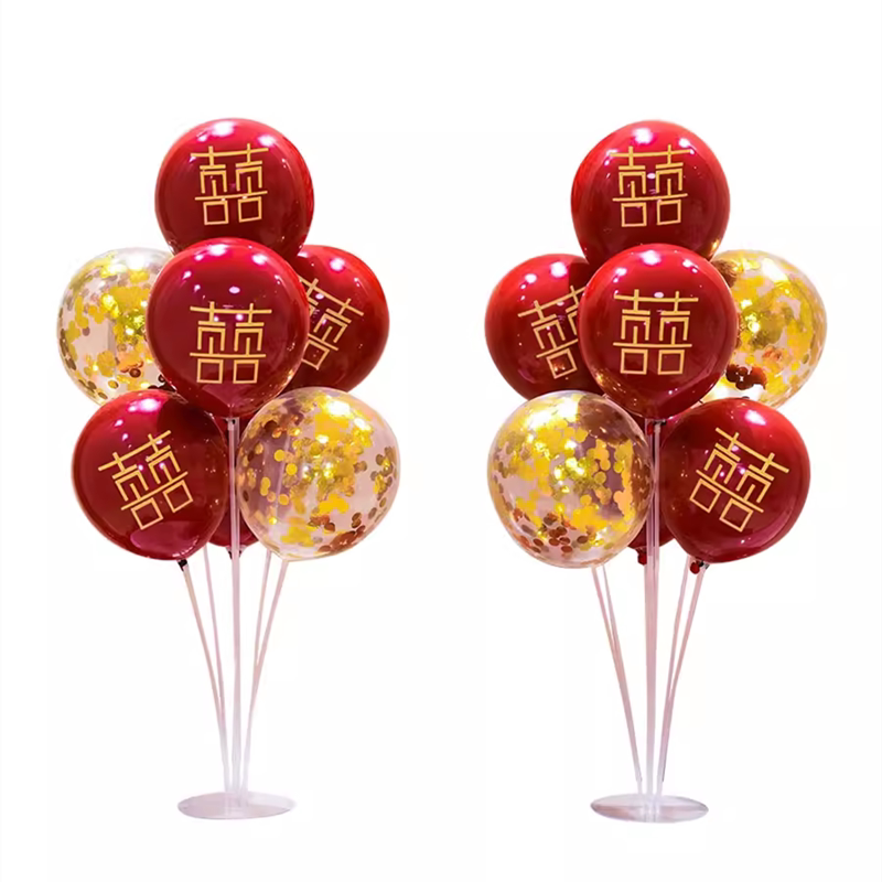 婚房装饰气球结婚布置桌飘路引新房汽球立柱底座支架桌摆浪漫场景