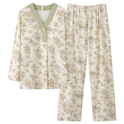 秋冬月子服冬厚款不勒肚子睡衣女