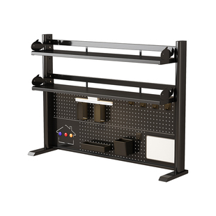 桌面洞洞板书架铁艺儿童学习桌省空间收纳宿舍办公室电脑桌置物架