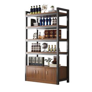 新中式酒柜靠墙客厅烟酒展示柜酒架2024年新款复古储物柜子陈列柜