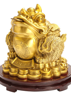 铜金蟾三足蟾蜍客厅招财摆件礼物