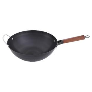 富硒康铁锅炒菜锅传统老式家用无涂层不易粘锅圆尖底防锈熟铁炒锅