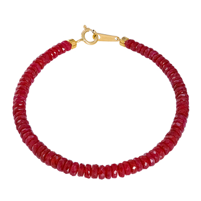 若华珠宝红宝石手串女18K金手链