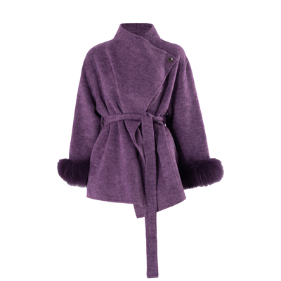 MD依诺【紫梦轻柔】2025冬季款时尚休闲保暖百搭轻奢羊毛大衣外套