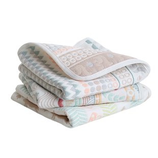 雅赞六层纱布多功能巾大毛巾婴幼儿枕巾软席毛巾吸汗透气推车坐垫