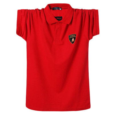 珠地棉翻领短袖t恤男大码商务风