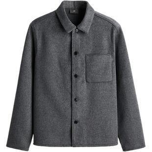 HM男装夹克春季时尚日常标准版型外套式衬衫1251285