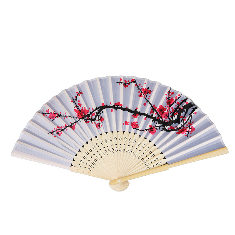 梅花扇子中国折叠日式复古风女士