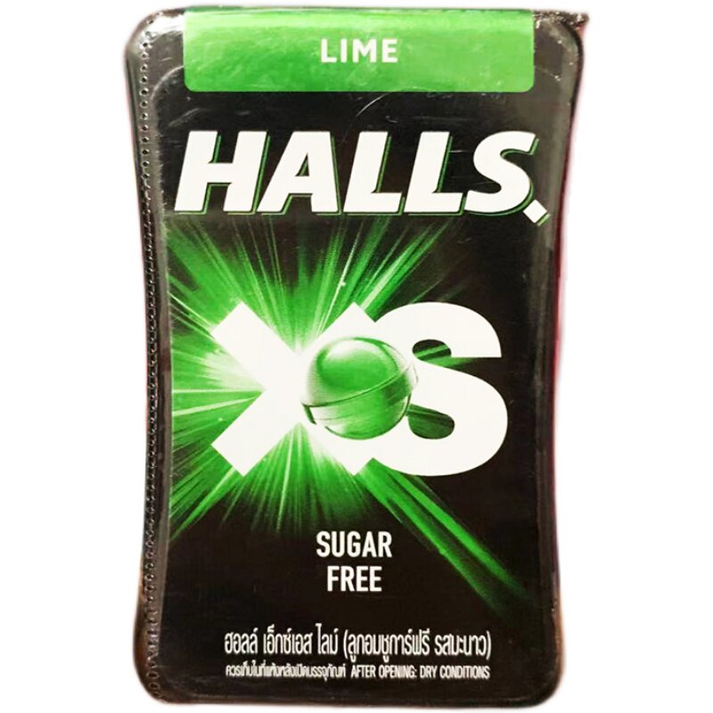 泰国711原装代购HALLS荷氏无糖薄荷冰球润喉糖清凉提神便携装15g
