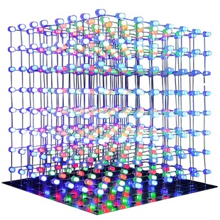 乐涛3D8光立方DIY套件 彩色8X8X8LED单片机电子DIY制作 3D上位机