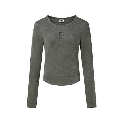 PONY1972女士长袖T恤2025秋季新款修身收腰显瘦运动上衣253W2BT45