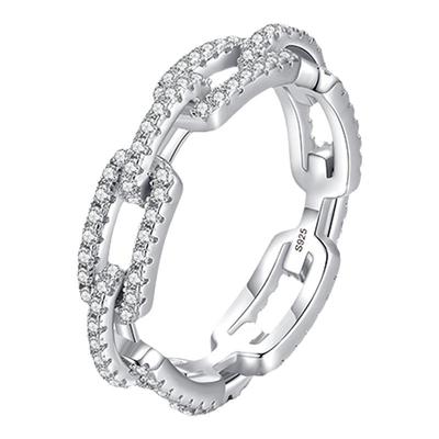 modians925纯银镂空戒指简约