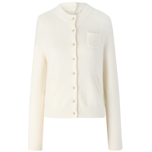 【内蒙古山羊绒】IIIVIVINIKO春季新款双开襟修身圆领针织开衫女