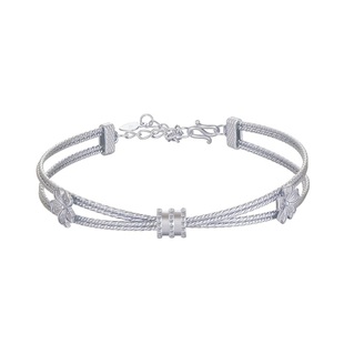 金町胖福多宝盘缠手链999纯银女小蛮腰手镯手工手串轻奢叠戴银饰