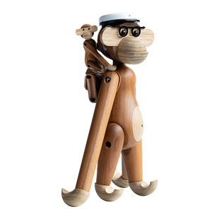 朋有家丹麦猴子木质玩偶摆件北欧玄关软装饰品挂件创意高颜值礼物
